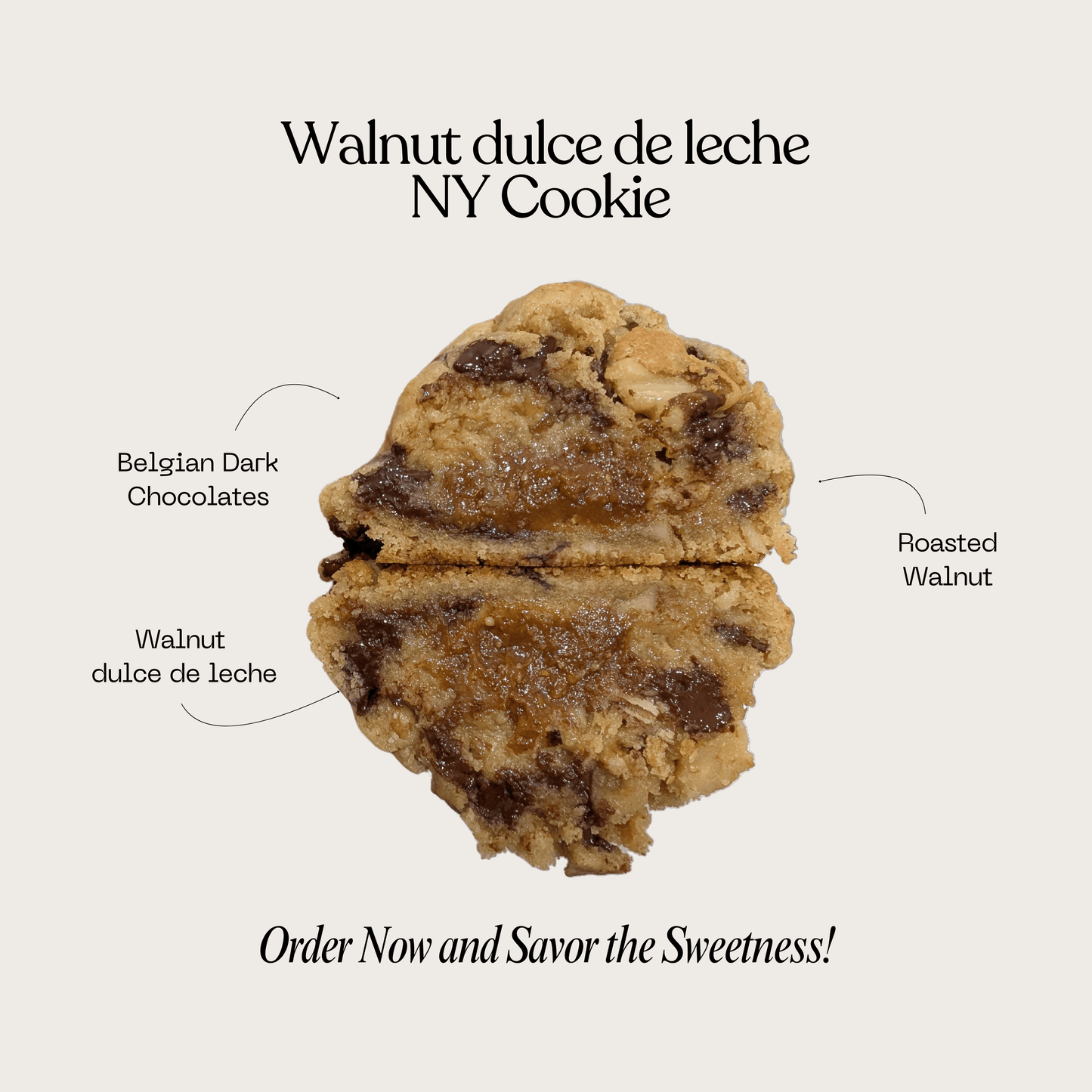 Walnut dulce de leche New York Cookie