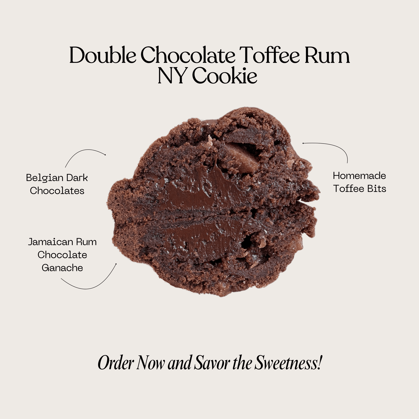 Double Chocolate Toffee Rum New York Cookie