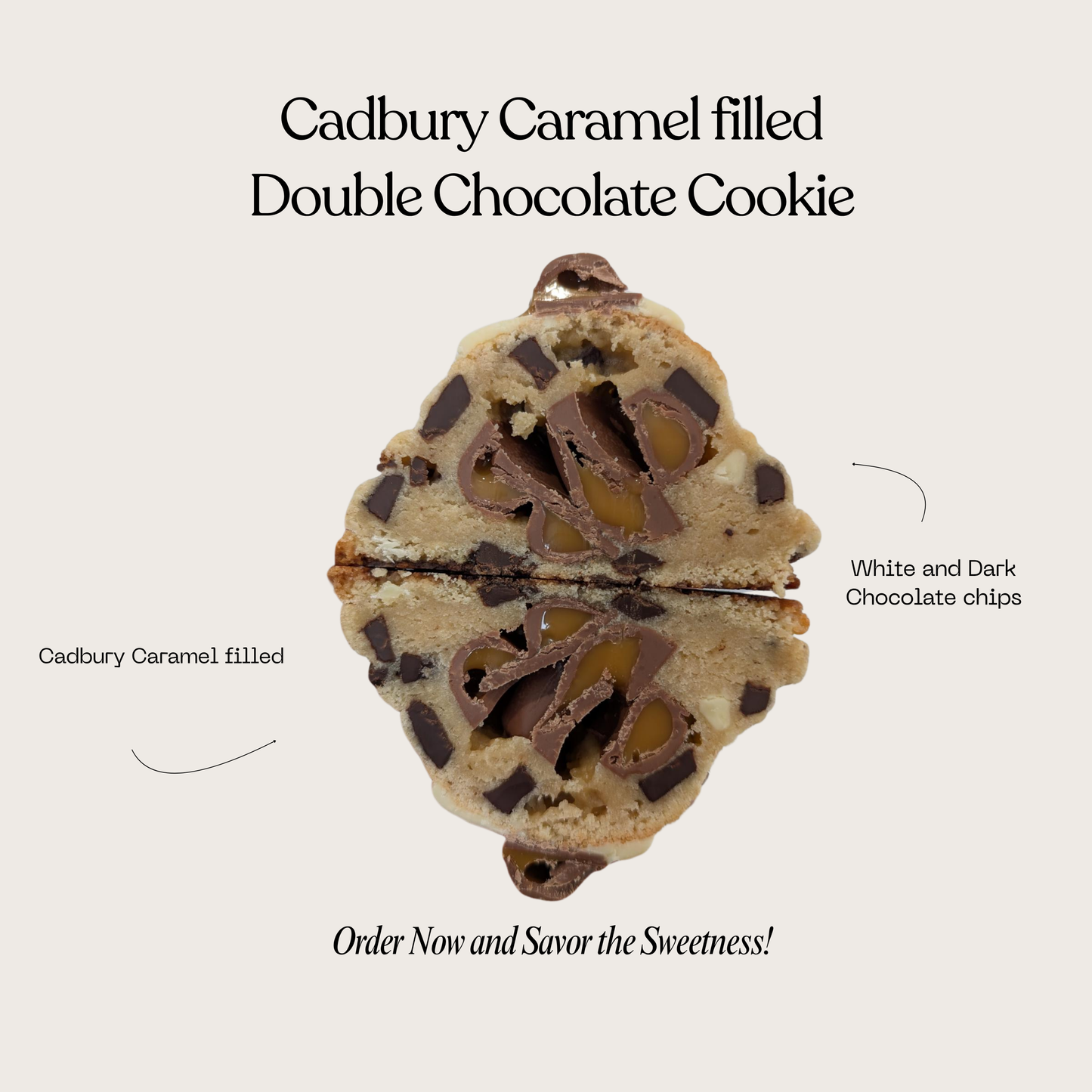 Cadbury Caramel filled Double Chocolate Cookie